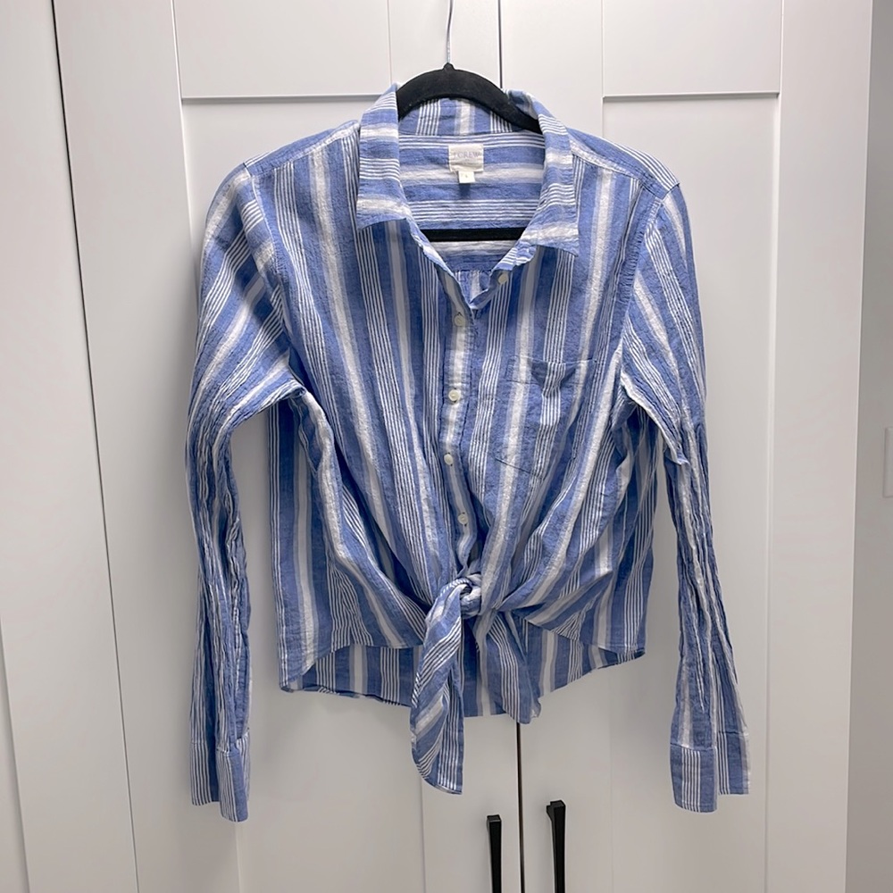 J Crew striped button down size large